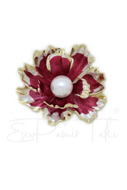 Incili Çiçek Kolye Ucu Ve Broş