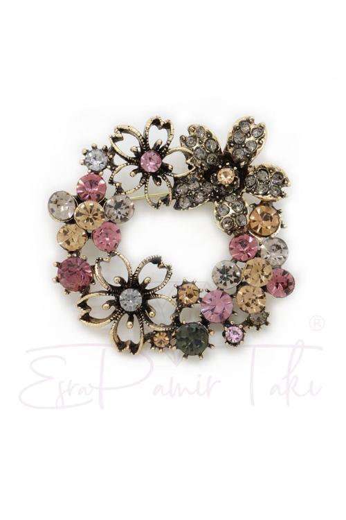 Çiçekli Markazit Broş