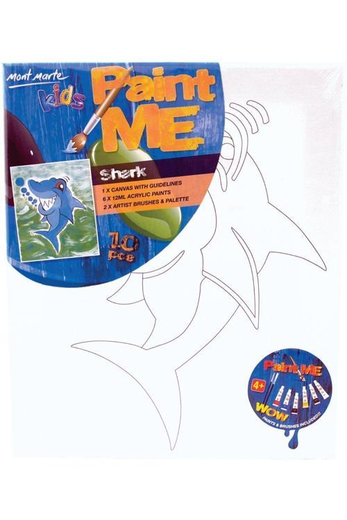 M.M. Kanvas Tablo ve Boyama Seti 9 Parça - Köpekbalığı
