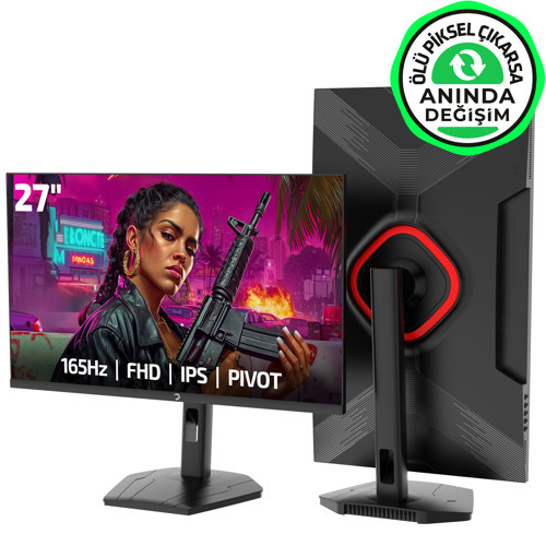 Lunis L30 27'' 165Hz 1Ms IPS FHD Pivot Gaming Monitör (Sıfır Ölü Piksel Garantili)