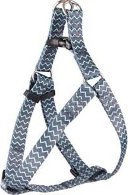 Çizgi Desenli Köpek Göğüs Tasması 35-50cm/15mm (Gri)