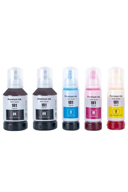 Epson Ecotank Et15000 101 103 Uyumlu Muadil Mürekkep Seti 2X127Ml Siyah+3X70Ml Renkli