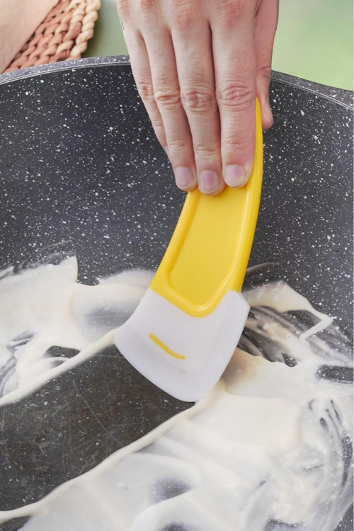 Tava Taban Temizliği İçin Silikon Spatula Tava ve Bulaşık Yıkamak için Silikon Sıyırıcı