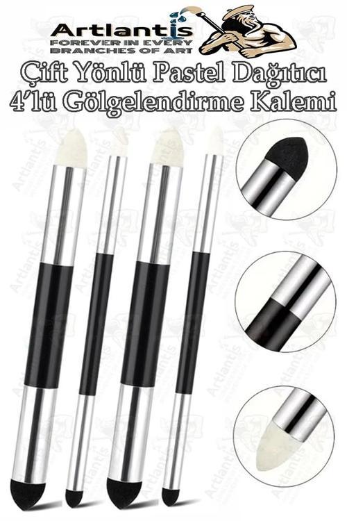 Pastel Dağıtıcı Gölgelendirme Kalemi 4 Lü 1 Paket Sünger Keçe Eskiz Karakalem Kaynaştırma Kalemi Dağıtıcı Kalem