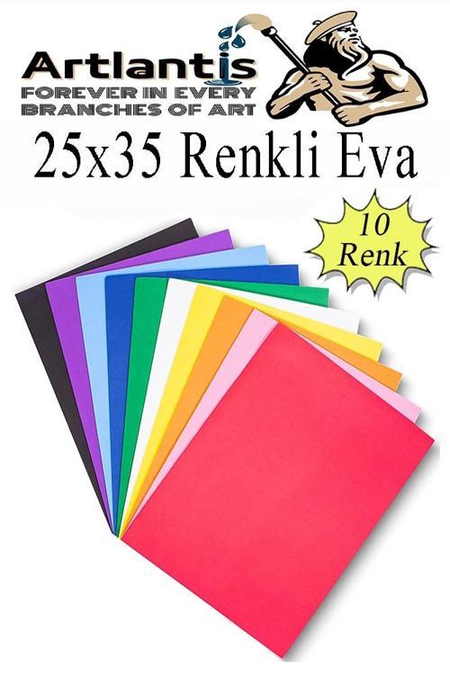 Eva 25x35 cm 10 Renk 1 Paket Eva Süngeri 10'lu Okul Öncesi Kreş Anasınıfı Elişi Etkinlikleri
