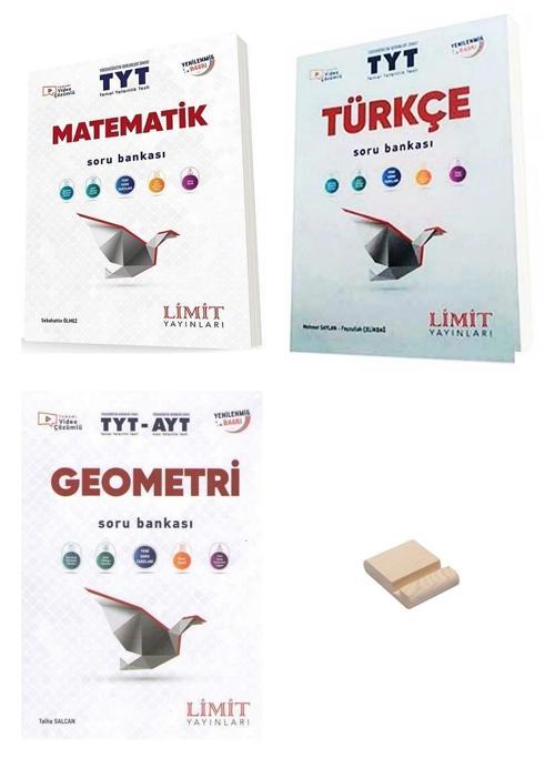 Limit TYT Matematik Türkçe ve Geometri Soru Bankası 3lü Set + Telefon Standı