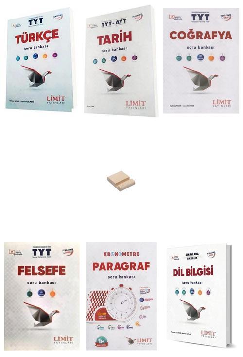 Limit TYT Türkçe Tarih Coğrafya Felsefe Paragraf ve Dil Bilgisi Soru Bankası 6lı Set +Telefon Standı