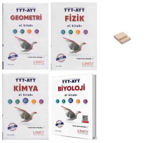 Limit TYT AYT Geometri Fizik Kimya ve Biyoloji El Kİtabı  4lü Set + Telefon Standı