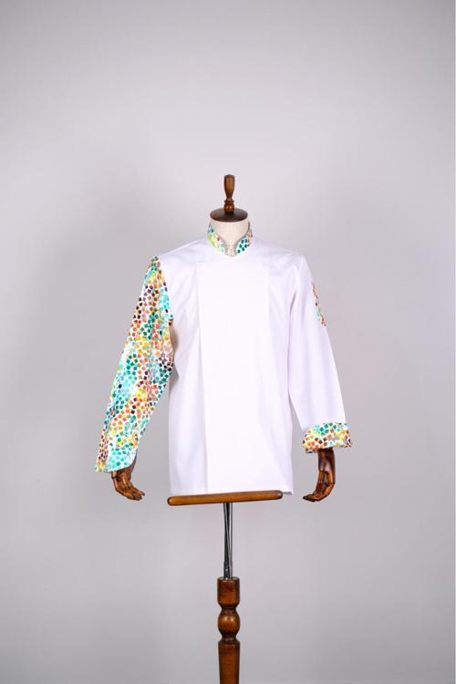 Aşçı Ceketi İthal Kumaş Desenli Unisex Çıtçıtlı Uzun Kollu Chef Aşçı Mutfak Ceketi