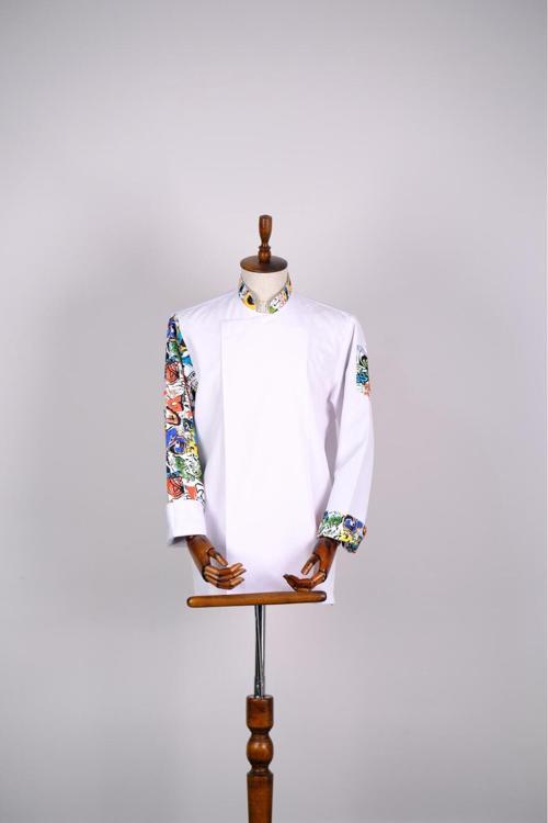 Aşçı Ceketi İthal Kumaş Desenli Unisex Çıtçıtlı Uzun Kollu Chef Aşçı Mutfak Ceketi