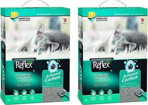 Aktif Karbonlu Süper Hızlı Topaklanan Kedi Kumu 10 Lt 2 Adet