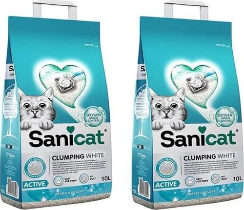 Active  Marsilya Sabun Kokulu İnce Taneli Kedi Kumu 10 Lt * 2 Adet