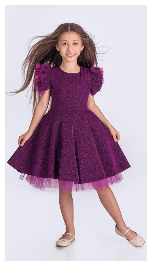 Simli Şanzelize Kız Çocuk Abiye Elbise M00669 MOR