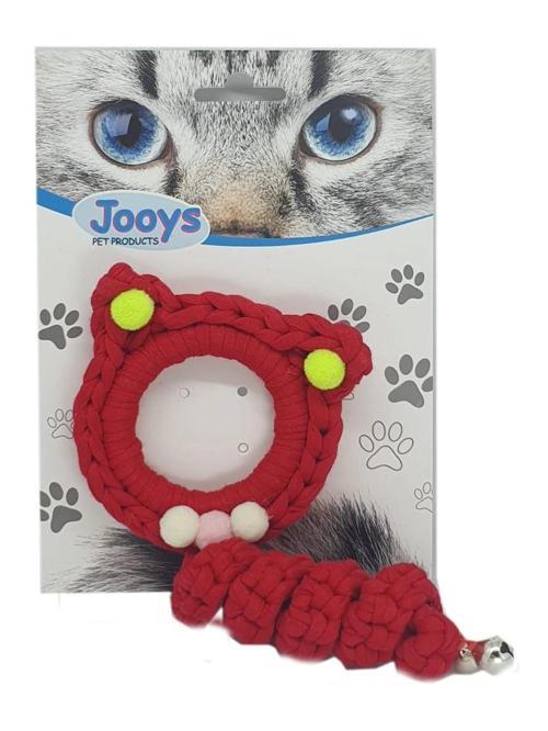 Jooys Zilli Kedi Örgü İpi 15 cm Kırmızı