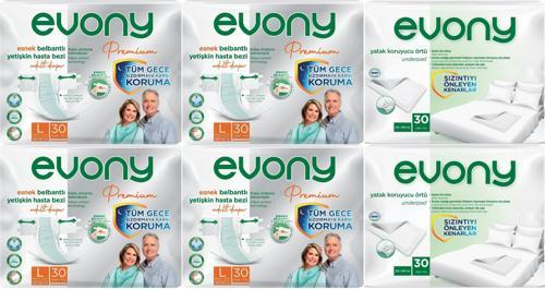 Premium Hasta Bezi Yetişkin Bel Bantlı Tekstil Yüzey Büyük 120 Adet+Yatak Koruyucu Örtü 60 Ad