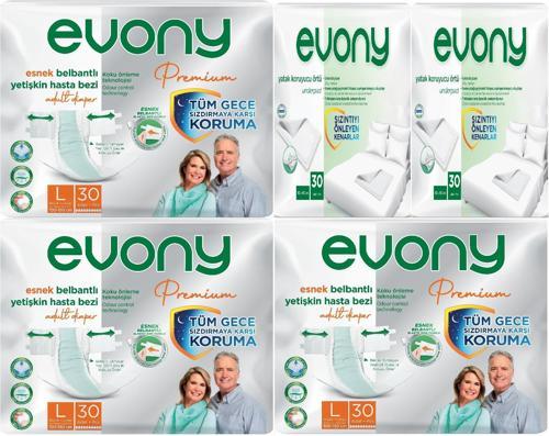 Premium Hasta Bezi Yetişkin Bel Bantlı Tekstil Yüzey Büyük 90 Adet+Yatak Koruyucu Örtü 60 Adet