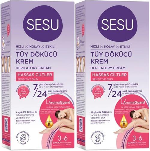 Sesu Tüy Dökücü Krem 40ML Hassas Ciltler/Sensitive (2 Li Set)