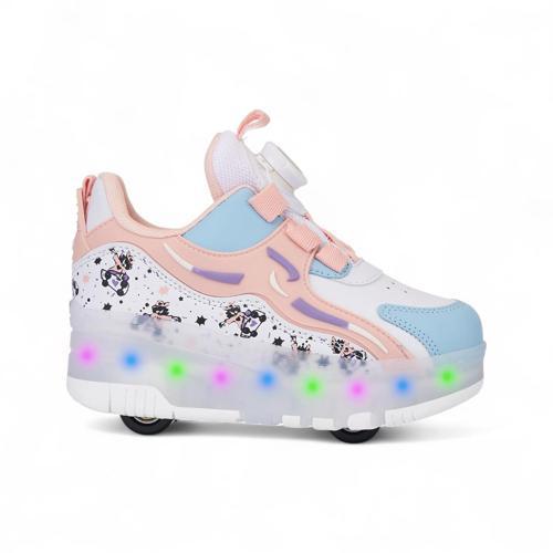 Rocky Patenli Çocuk Ortopedik Işıklı Tekerlekli Patenli Spor Kaykay 4 Tekerli Ayakkabı