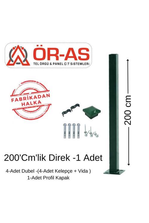 & Panel Çit Sistemleri Panel Çit Direği Aksesuarlı-(-200 Cm-) Yeşil Renk