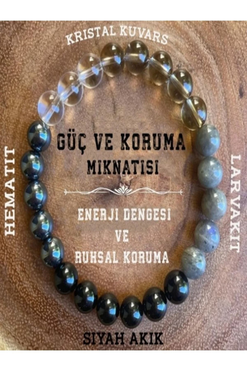 Gerçek Doğal Taş Güç Ve Koruma Mıknatısı Bileklik