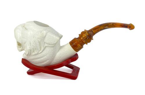 Lületaşı Pipo Doğal Lületaşı El Yapımı Özel Kutulu - Aslan Gravür İşleme