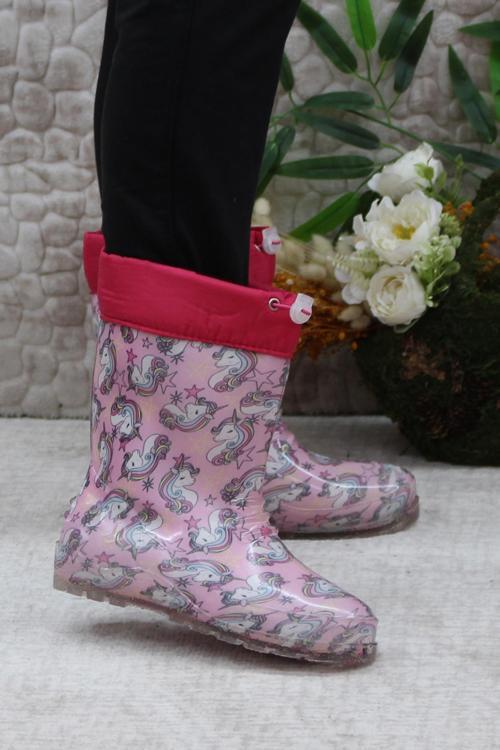 7057 İçi Peluşlu Su Geçirmez Çocuk Kar Yağmur Çizmesi