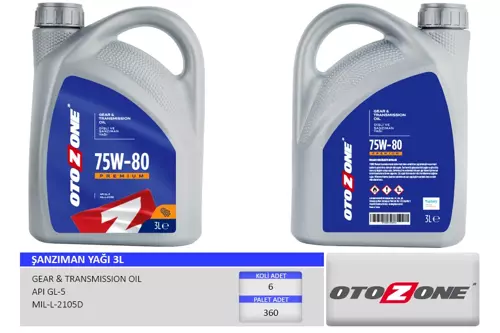 ŞANZIMAN YAĞI 75W-80 3LİTRE GL-5 75W80 (6 ADET)