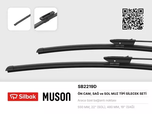 SİLECEK SÜPÜRGESİ 550/480MM MUZ TİPİ LOGAN 2 L8 2004-2015-LOGAN 2 K8 . MVC 2003-2015-SANDERO 2 2003-2015- SYMBOL L8 2003-2015