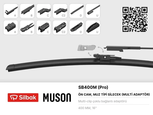 SİLECEK SÜPÜRGESİ MUZ TİPİ GRAFİTLİ 400MM 6 APARATLI