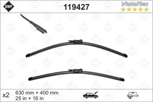 X SİLECEK 60 40CM 102 FLATBLADE-MUZ TİPİ BMW 3 SERİ E92 NISSAN QASHQAI 2007-2013 SWF 119427 61612159629 28890JD910 28890JD900