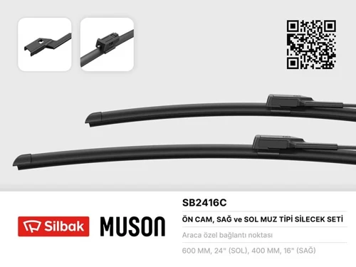 SİLECEK SÜPÜRGESİ 600/400MM MUZ TİPİ TWINGO 2 2007 POLO 2009 DOBLO 2010 C4 2022 MG 4 2022 MG 5 ESTAT 2020 HS 2018