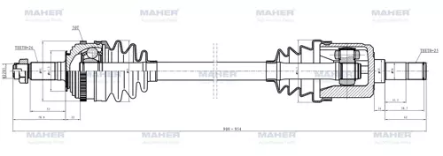 AKS KOMPLE ÖN CIVIC 1992-1995 / SOL M-T / A-T 1.5 ABSLİ 50 DİŞ 909MM 44011 SR3 020