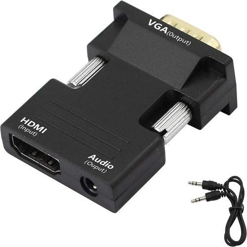 Ses Destekli HDMI (Dişi) to VGA (Erkek) Video Çevirici Dönüştürücü Aux Ses Kablolu