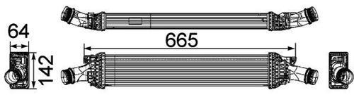 TURBO RADYATÖRÜ INTERCOOLER A4-A5 1.8 TFSI-2.0 TFSI 2007 A6 1.8TFSI-2.0TFSI 2011 665X142X64 8K0145805G 8K0145805P