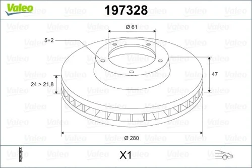ÖN FREN DİSKİ RENAULT LAGUNA 2 2001-2007 280X21.8 HAVALI 5 DELİK 7701206613 8200007121 8671017410