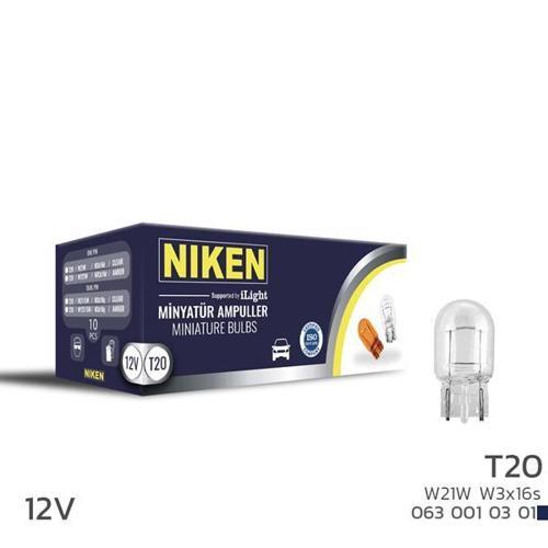 NIKEN T20 DİPSIZ AMPUL 93 W21W W3X16S 125 10LU (10 ADET)