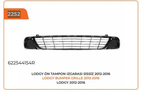 ÖN TAMPON IZGARASI SİSSİZ LODGY 2012-2016 622544154R (2 ADET)