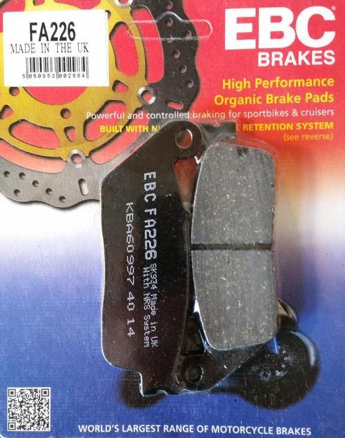 Fa226 2006-2015 Honda CBF 1000 Uyumlu Ön Fren Balatası Organik Balata (2 Piston Kaliper)