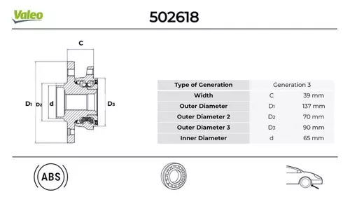 ÖN TEKER PORYASI RULMANLI VECTRA C 1.6 165-1.9 CDTI-2.0 DTI-3.0 CDTI-SIGNUM 1.9 CDTI ABS Lİ 5 BİJON 1603255 1603295 93178661 93186388