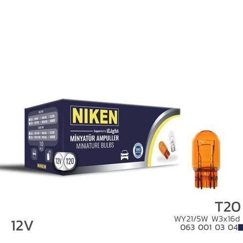 NIKEN T20 DİPSIZ AMPUL 1016 WY21/5W AMB W3X16D 10LU (10 ADET)