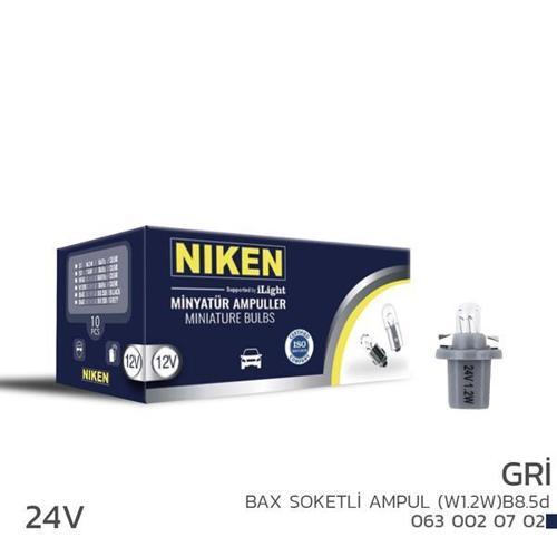 NIKEN 245 BAX SOKETLİ AMPUL W1.2W B8.5D GRİ 10LU UNIVERSAL (10 ADET)