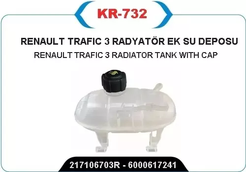YEDEK SU DEPOSU GENLEŞME KAVANOZU OPEL VIVARO B 2014 RENAULT TRAFIC 3 2014 OPEL VIVARO B 14<19 1. 6DCI R9M KAPAKLI 95517213 217106703R 217101893R