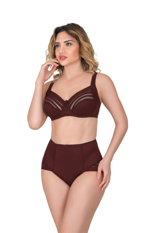BORDO MI Emay 183 C Yan Destekli Toparlayıcı Balenli Sütyen