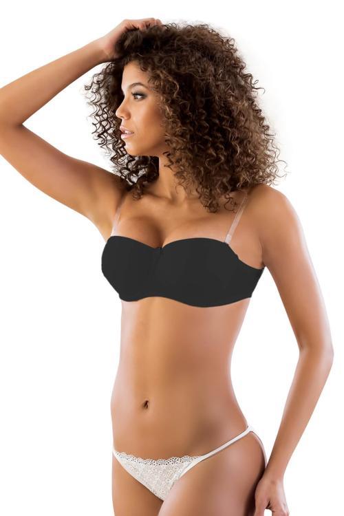 SİYAH MI Emay 702 Şeffaf Askılı Push-Up Sütyen