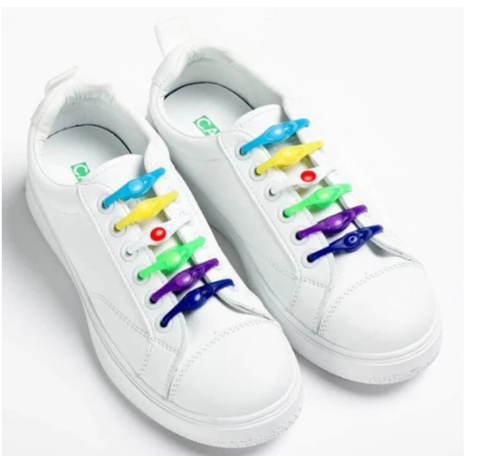 6 adet Renkli Elastik Ayakkabı Silikon Bağcık Bağcığı İpi Spor Sneakers Ayakkabı Bağcığı