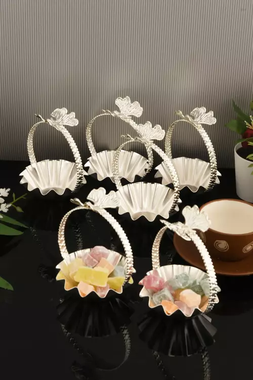 Teris Tırtıklı Lokumluk Kulplu Gümüş 6 Lı Takım