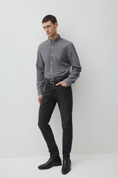 Erkek London Classic Denim Jean Pantolon M0010172 Antrasit