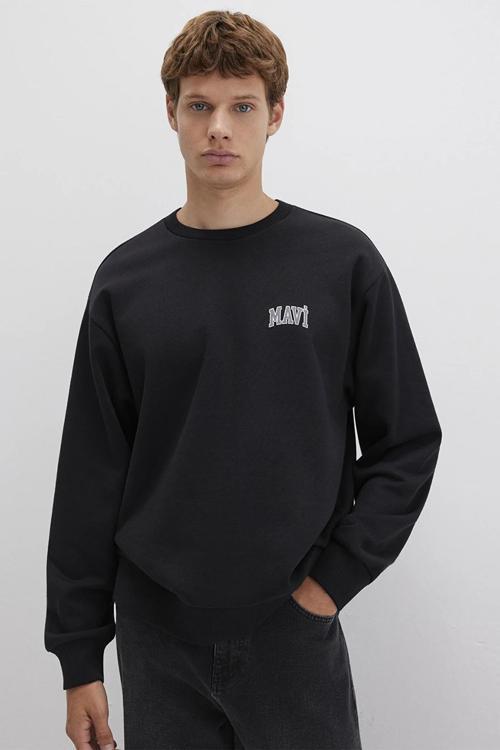 Erkek Logo Baskılı Sweatshirt M0611716 Siyah