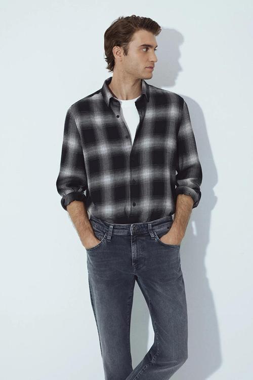 Erkek Kareli Gömlek M0211770 Black