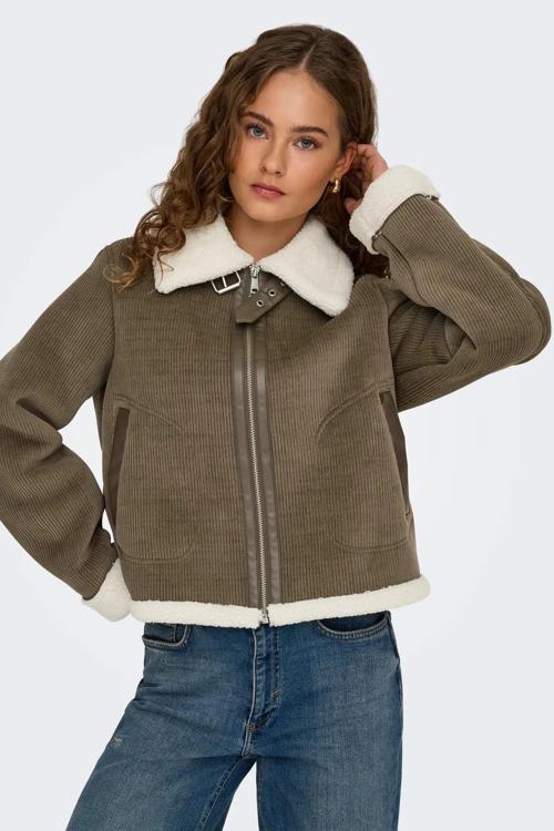Kadın Onlkıngston Yakası ve İçi Kürklü Çift Cepli Mont 15348995 Kahverengi